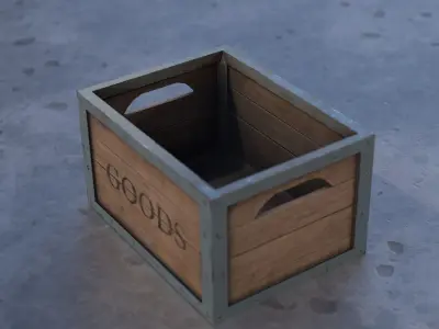 Crate- low-poly game ready modell Low-poly 3D model