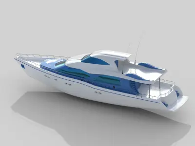 LOW POLY Yacht Low-poly 3D model