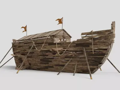 low poly noah ark  3D model