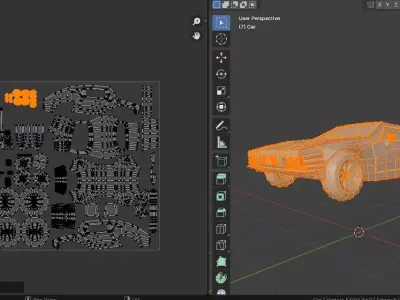Racing car Low-Poly Game-ready Low-poly 3D model