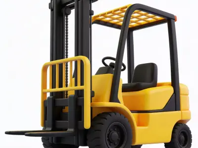 Stylized Industrial Forklift 3D Model 3d model Low-poly 3D model