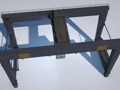 RTG Gantry  Port Crane Low poly Low-poly 3D model