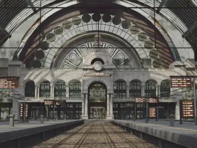 Train station 3D model 9