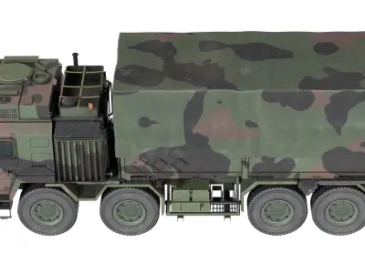 Rheinmetall MAN Military Truck UTF WLS Low-poly 3D model