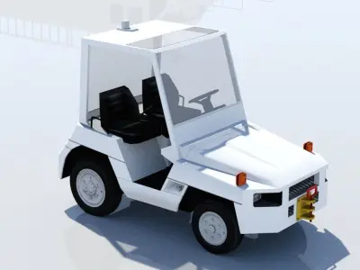 Toyota TD25 Small Tractor airport Tug Low Poly Low-poly 3D model
