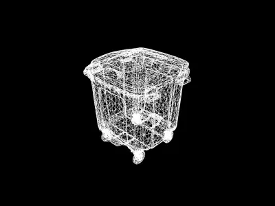 Low Poly Stylized Industrial Waste Bin Low-poly 3D model