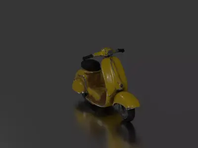 Yellow Moped Low-poly 3D model