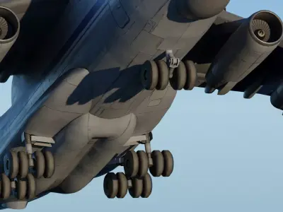 Iliouchine Il-76 Fully-Rigged Animated Game Ready Low-poly 3D model
