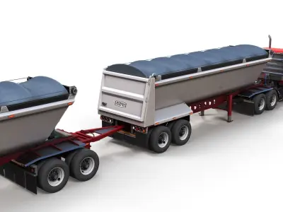Kenworth W900A dump trailer Low-poly 3D model