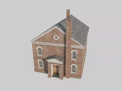 A red-brick office building from the 17th century 3D model