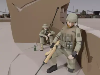 Low Poly Soldiers Rigged Free Free 3D model