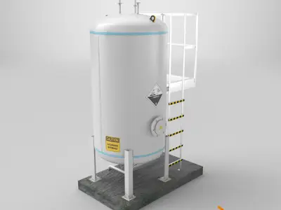 Chemical storage cylinder 3D model