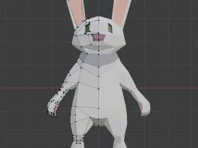 Low Poly Bunny with eyes Low-poly 3D model