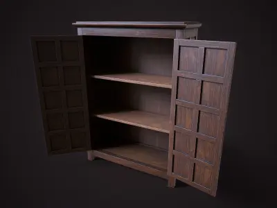 Old vintage wardrobe Low-poly 3D model