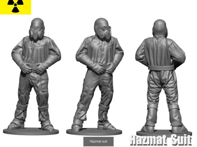 Hazmat suit Collection 1960-1980 3D Model Pack