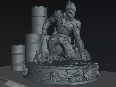 Toxic Chaos Masked Vigilante Statue STL 3D Print 90mm 3D print model