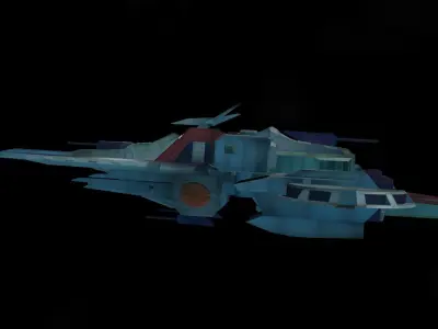 ARGAMA spaceship flying in sky 3D model