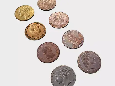 Coins - Money Low-poly 3D model