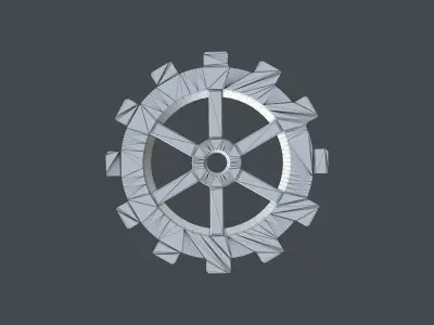 GEAR-002 cog wheel Low-poly 3D model