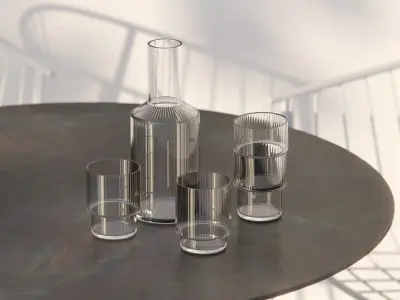 Ripple Glass Tableware Set 3D model