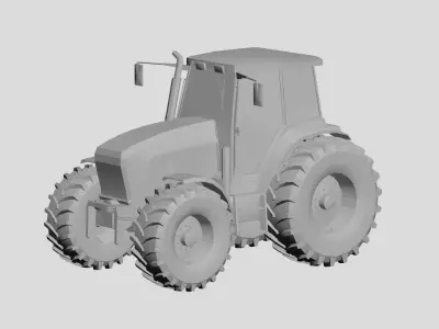 Tractor concept Low-poly 3D model