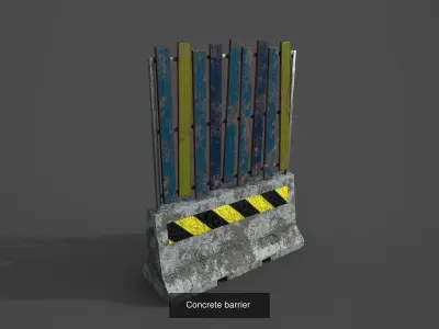 Concrete barriers  3D Model Pack purchase