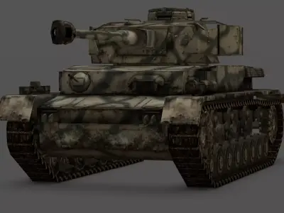  Panzer IV Tank Toshueyi Version Low-poly 3D model
