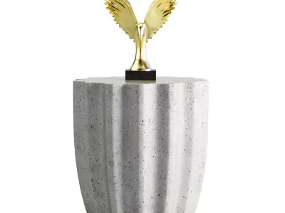 Coulver Table With Decorative Golden Eagle Statue 3D model