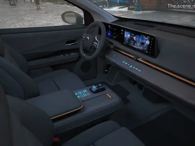 Modern Electric SUV Black Rigged for Maya 3D model