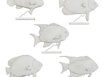 Set of fish figurines 3D model