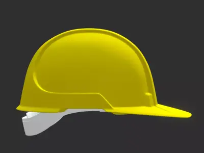 Realistic Worker Helmet 3D Model with Detailed Low-poly 3D model