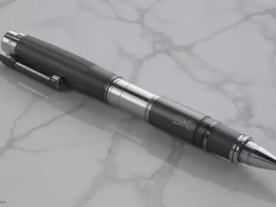 Luxury Ballpoint Pen 3D Model Modern Metallic Pen Free 3D model