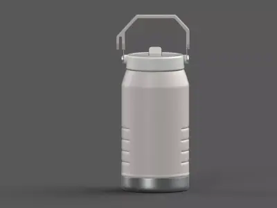 High-quality 3D model of a Stanley-style insulated water jug Low-poly 3D model