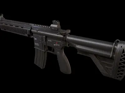 HK 416 Gun  Low-poly 3D model