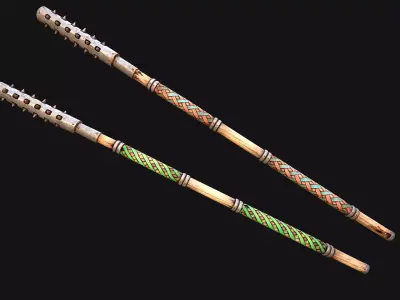 Medieval Weapon Polearm Crushing Mace Spear Low-poly 3D model