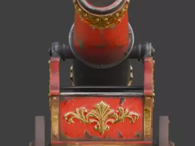 Vintage Circus Human Cannon 3D Model V01 Low-poly 3D model