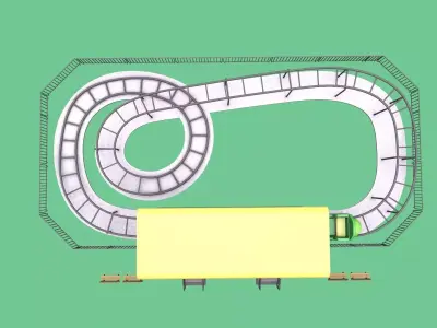 coaster amusment park Low-poly 3D model Low-poly 3D model