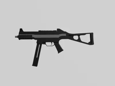 UMP 3D Model - Low Poly Game Ready Weapon Free 3D model