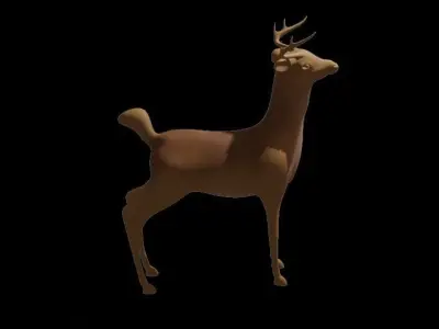 wild deer or christmas deer Low-poly 3D model