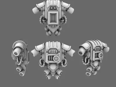 Space Knights V3 Warrior Backpack 3D print model