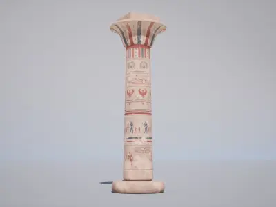 Egyptian Columns Pack Low-poly 3D model