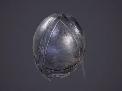 Medieval battle helmet Low-poly 3D model