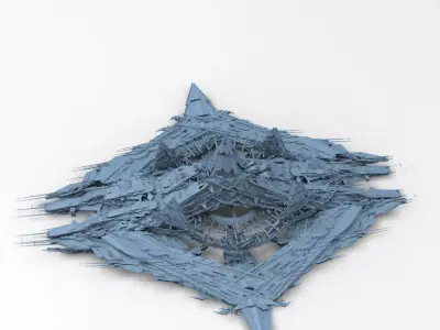 Cyberpunk magma oil rig base site 1 3D model