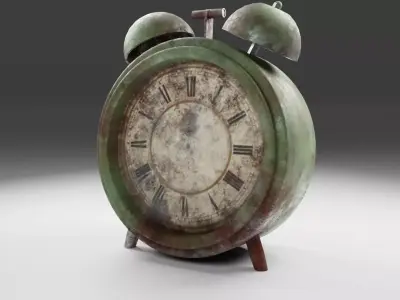 Rusted Old Alarm Clock 3D model