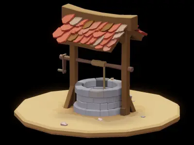 Low Poly Well water Free 3D model