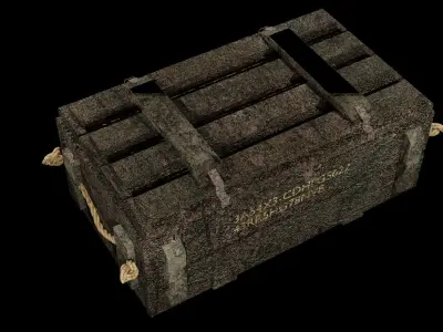 Wooden Ammo Crate Low-poly 3D model