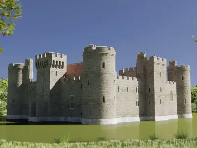 Castle Bodiam Low-poly 3D model