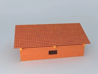 Stable brick house with roof Free 3D model