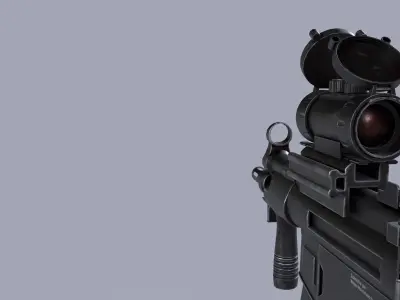 MP5 with Scope Low-poly 3D model