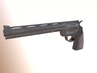 Revolver Low-poly 3D model 14